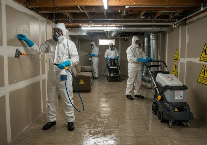 Basement Moisture Removal and Structural Drying process in Point Baker, FL